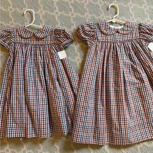 Plaid Kids Dress with Peter Pan Collar